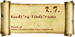 Kozáry Tibériusz névjegykártya